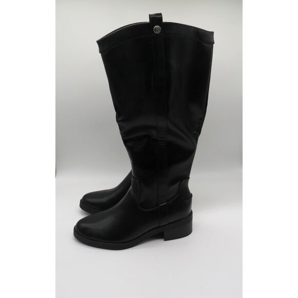 Life Stride Women's Black Knee-High Boots 8.5M Faux Leather Wide Calf NEW - Picture 1 of 6